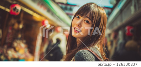 観光する日本人女性 126330837