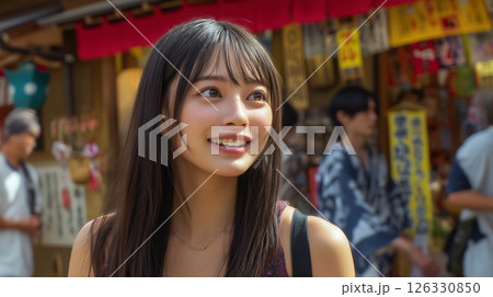 観光する日本人女性 126330850