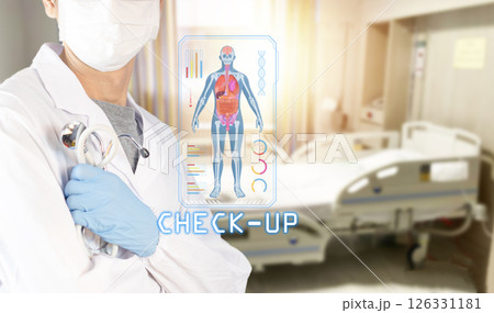 The concept of annual health check, abnormality screening, purchasing a health check program 126331181