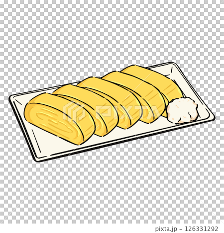 手書き_だし巻き卵_ベクター素材_02 126331292