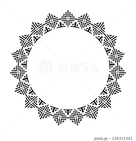 Radial Geometric Circle Pattern for Decorative Round Frame. 126331301