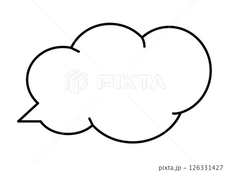 もくもく手書き風吹き出し（背景透過） / Hand-drawn Cloud-style Speech 126331427