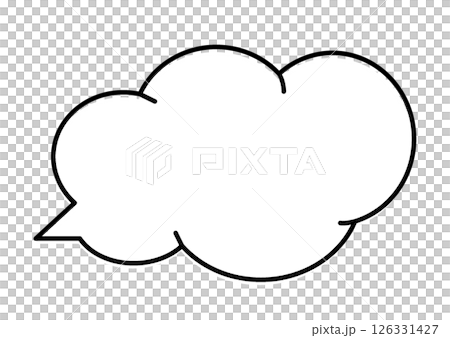 もくもく手書き風吹き出し（背景透過） / Hand-drawn Cloud-style Speech 126331427