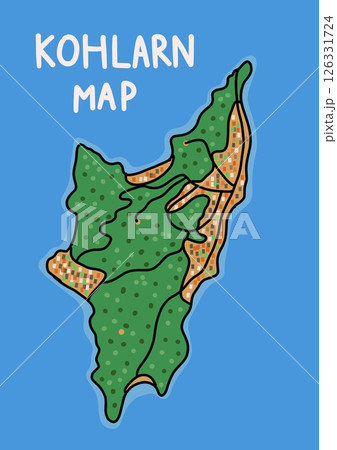 Graphic Adventure Map of Koh Larn Island pattaya Thailand tourism atlas  Graphic Adventure Map of Koh Larn Island pattaya Thailand tourism atlas  126331724