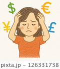 通貨に悩む女性 126331738