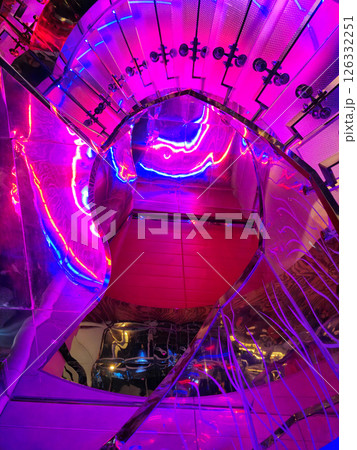 Stairs At Rooftop Coffee Shop in Crescent Tower Lusail. Stairs At Rooftop Coffee Shop in Crescent Tower Lusail. 126332251