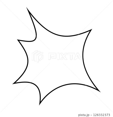 シンプルな吹き出しのイラスト　とげとげ 126332373