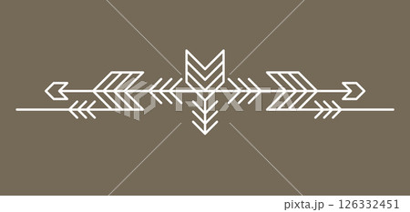 Line geometric element. Tribal ethnic decorative linear divider. 126332451