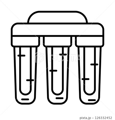 Water filter icon. Aqua or liquid thin line illustration. 126332452
