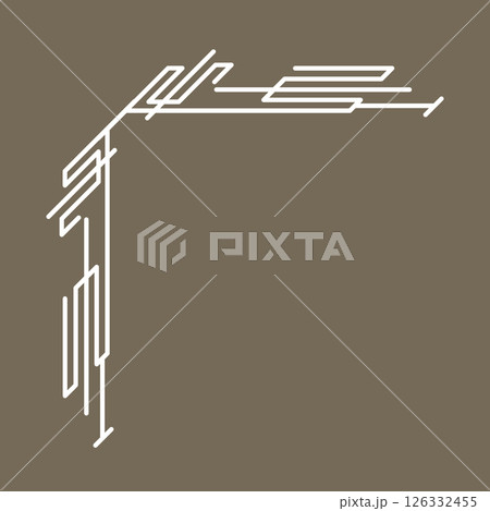 Line geometric corner. Tribal ethnic decorative linear element. 126332455