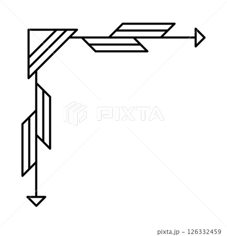 Line geometric corner. Tribal ethnic decorative linear element. 126332459
