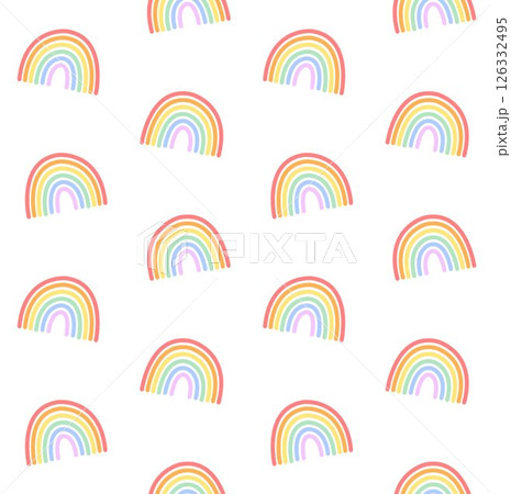 Vector seamless pattern of pastel boho rainbow Vector seamless pattern of pastel boho rainbow 126332495