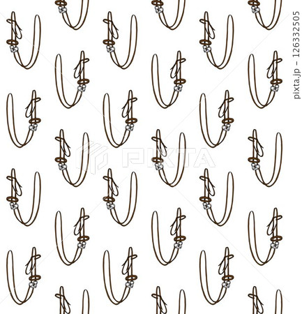 Vector seamless pattern of hand drawn horse bridle 126332505