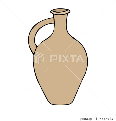 Vector hand drawn sketch doodle colored jug Vector hand drawn sketch doodle colored jug 126332513