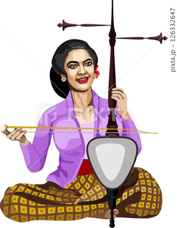 Violist Playing Rebab Javanese Violin 126332647