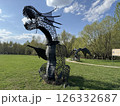 Imposing Metal Dragon Sculpture in Outdoor Art Park 126332687