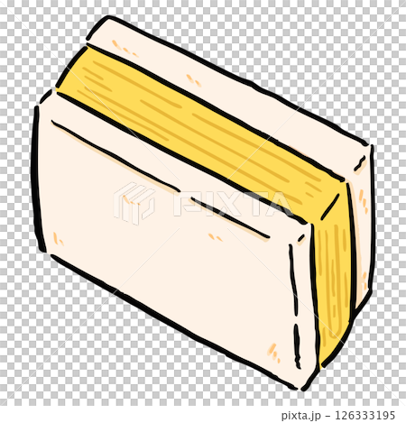 手書き_だし巻き卵サンド_ベクター素材_01 126333195