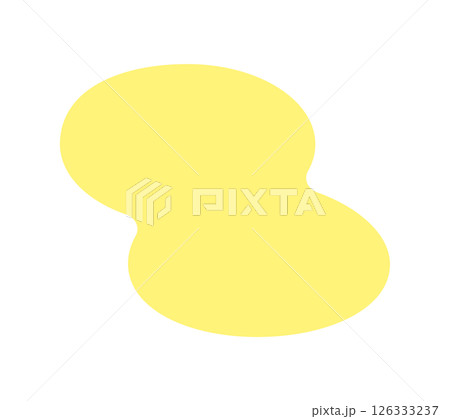 シンプルでおしゃれな黄色い抽象的な形 -  あしらい･フレーム･背景の液体シェイプ素材 126333237