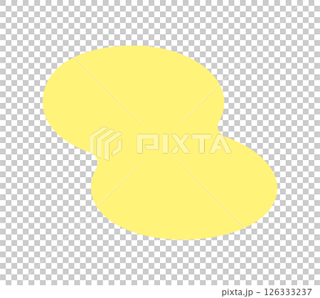 シンプルでおしゃれな黄色い抽象的な形 -  あしらい･フレーム･背景の液体シェイプ素材 126333237