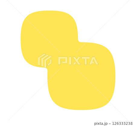 シンプルでおしゃれな黄色い抽象的な形 -  あしらい･フレーム･背景の液体シェイプ素材 126333238