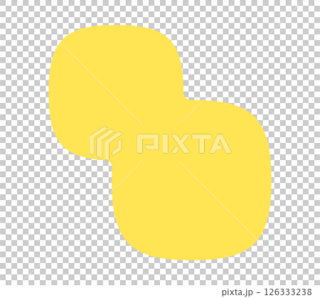 シンプルでおしゃれな黄色い抽象的な形 -  あしらい･フレーム･背景の液体シェイプ素材 126333238