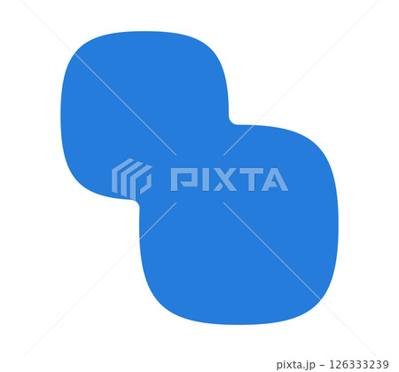 シンプルでおしゃれな青いの抽象的な形 -  あしらい･フレーム･背景の液体シェイプ素材 126333239