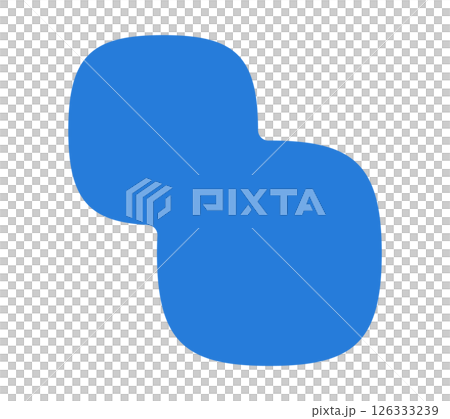 シンプルでおしゃれな青いの抽象的な形 -  あしらい･フレーム･背景の液体シェイプ素材 126333239