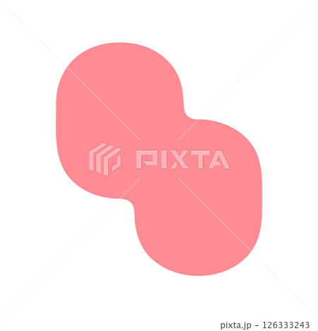 シンプルでおしゃれな赤･ピンク色の抽象的な形 -  あしらい･フレーム･背景の液体シェイプ素材 126333243