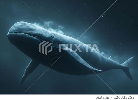 Celestial Whale Floating Gracefully Among the Stars Celestial Whale Floating Gracefully Among the Stars 126333258