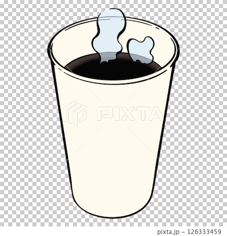 手書き_ホットコーヒー_ベクター素材_01 手書き_ホットコーヒー_ベクター素材_01 126333459