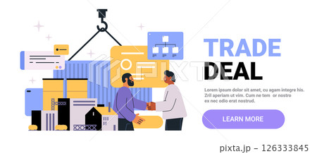 Trade deal handshake business agreement...のイラスト素材 [126333845] - PIXTA