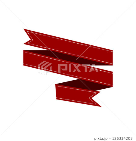 Red ribbon banner on white background 126334205