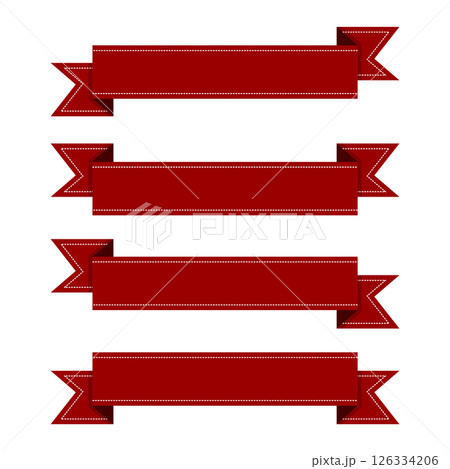 Red Ribbons collection isolated on white background 126334206