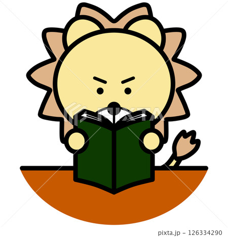 本を読むライオン 本を読むライオン 126334290
