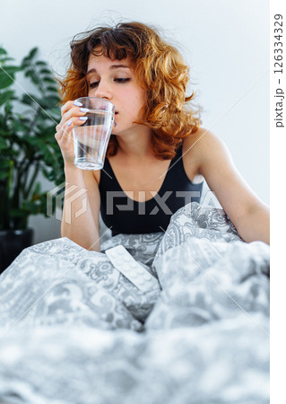morning headache woman hangover morning headache woman hangover 126334329