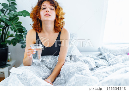 morning headache woman hangover morning headache woman hangover 126334348