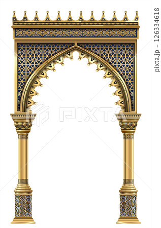 Triumphal Arch. Golden classic rococo baroque frame 126334618