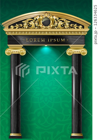 Triumphal Arch. Golden classic rococo baroque frame 126334625