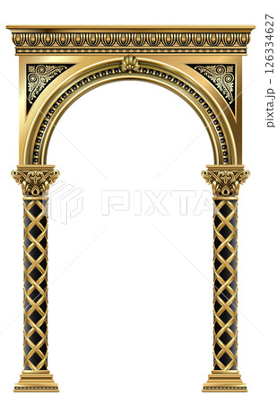 Triumphal Arch. Golden classic rococo baroque frame 126334627