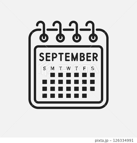 Vector template icon page calendar month September 126334991