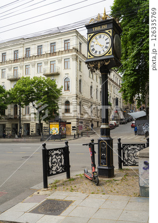 old street clock in Tbilisi, Georgia 126335769