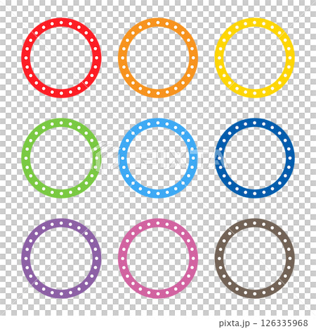 A Set of Circular Dotted Line Labels 126335968