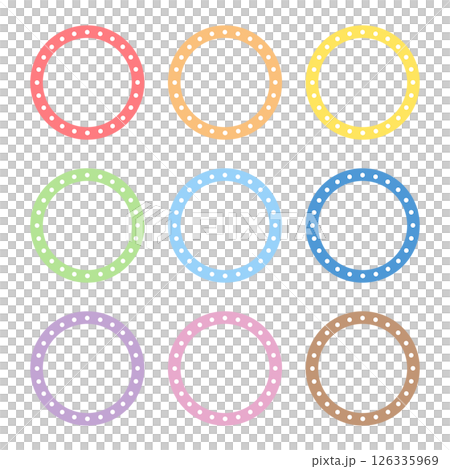 A Set of Circular Dotted Line Labels 126335969