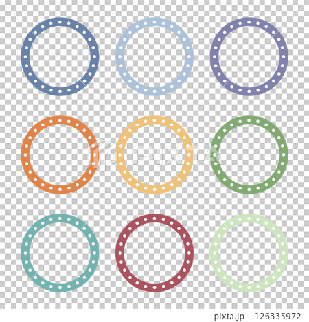 A Set of Circular Dotted Line Labels 126335972