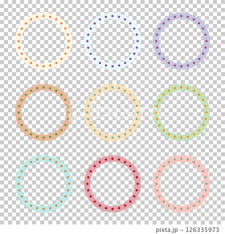 A Set of Circular Dotted Line Labels 126335973