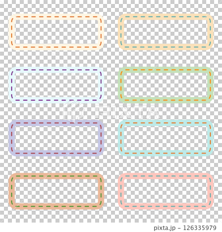 A Set of Rectangular Dashed Line Labels 126335979
