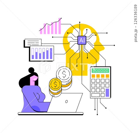 AI-Driven Budget Management abstract concept vector illustration. 126336189