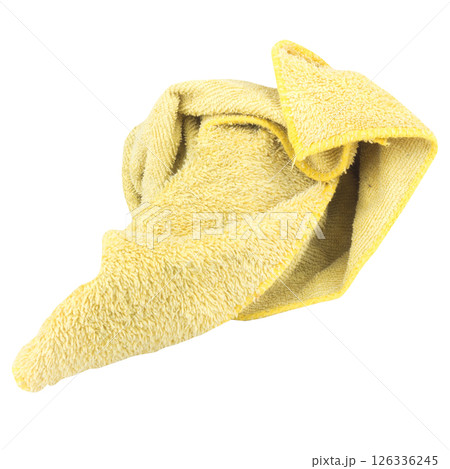 rag color yellow isolated on white background rag color yellow isolated on white background 126336245