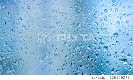 Abstract pattern of water drop on wind glass. 126336278