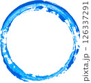 Round imprint of blue watercolor paint on isolated background 126337291